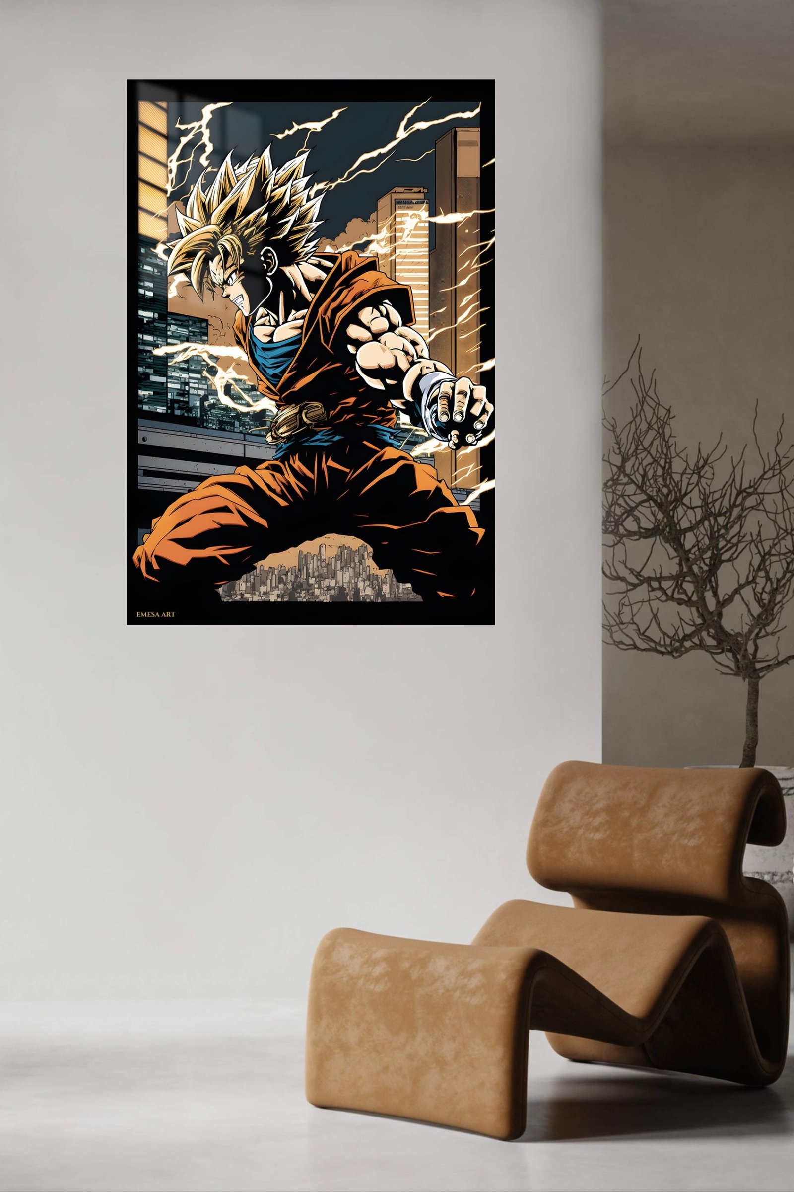 Lightning City Warrior metal wall art print, view 5