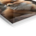 Golden Fox Kitten Portrait metal wall art print, view 2
