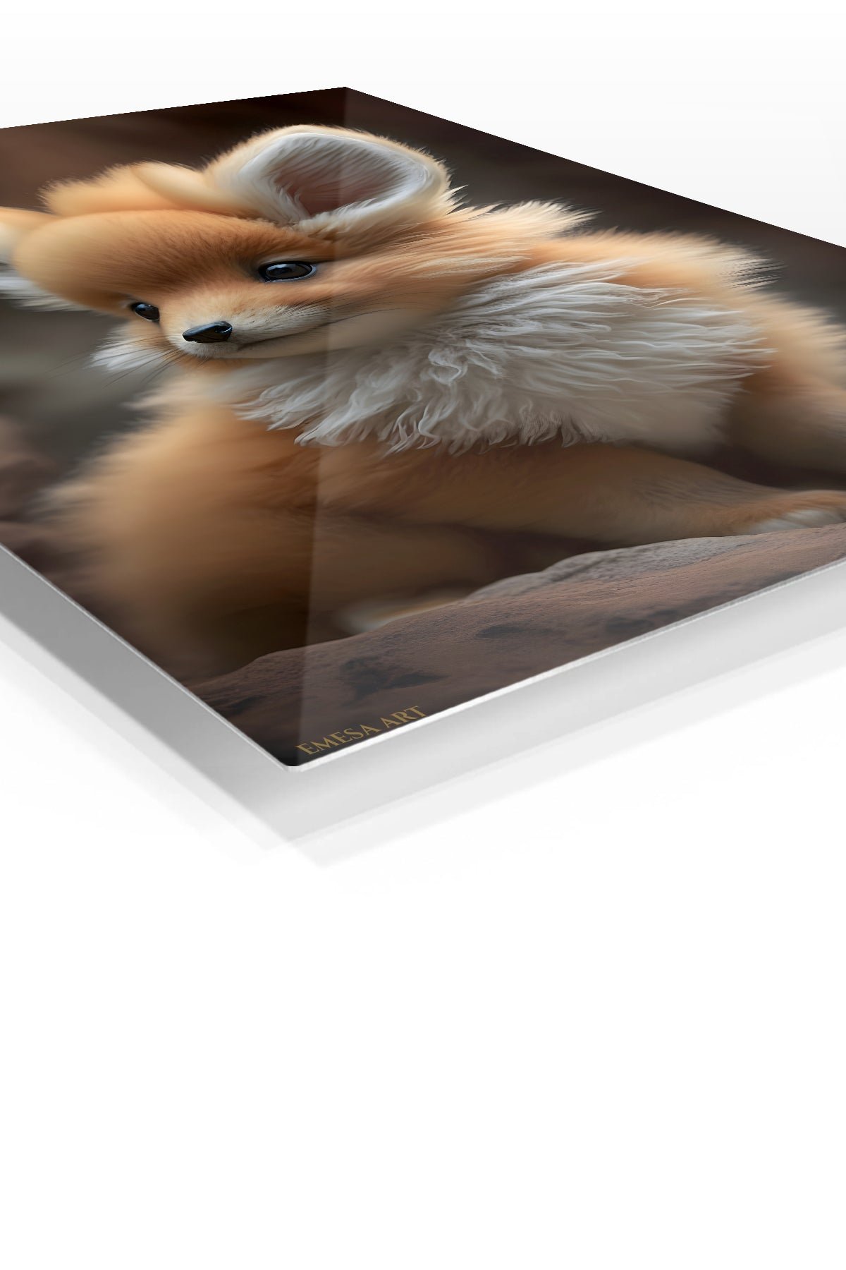 Golden Fox Kitten Portrait metal wall art print, view 2