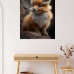 Golden Fox Kitten Portrait metal wall art print, view 5