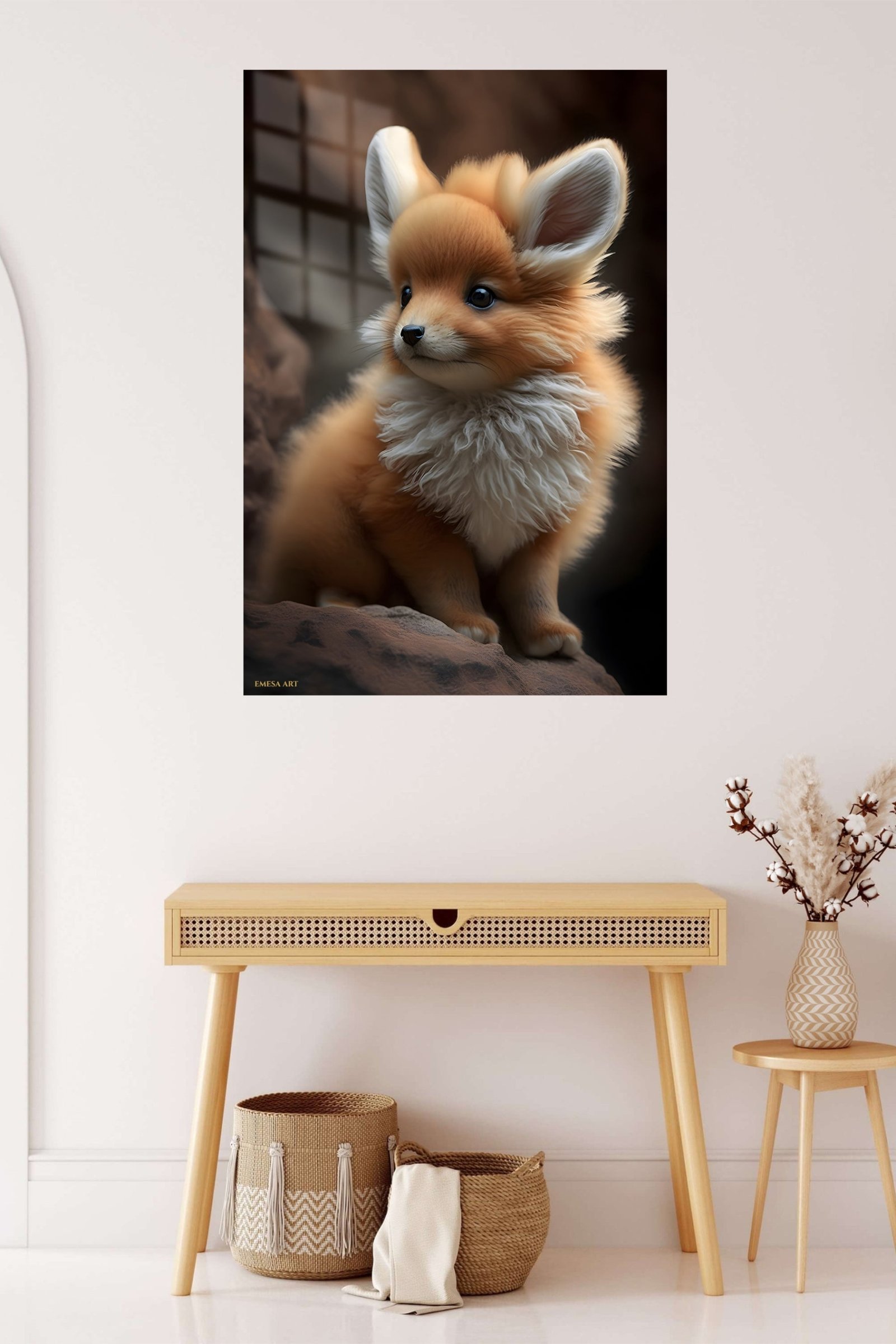 Golden Fox Kitten Portrait metal wall art print, view 5