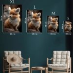 Golden Fox Kitten Portrait metal wall art print, view 6