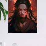 Ember-Eyed Warrior metal wall art print, view 4