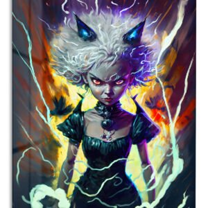 Stormbound Horned Sorceress metal wall art print