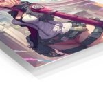 Pink-Haired Cyberpunk Sentinel metal wall art print, view 2