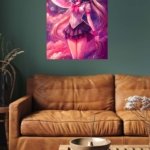 Moonlit Cat-Eared Guardian metal wall art print, view 5