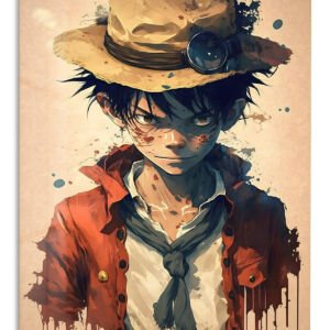 Goggle Hat Adventurer Portrait metal wall art print
