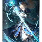Azure Blade Knight metal wall art print
