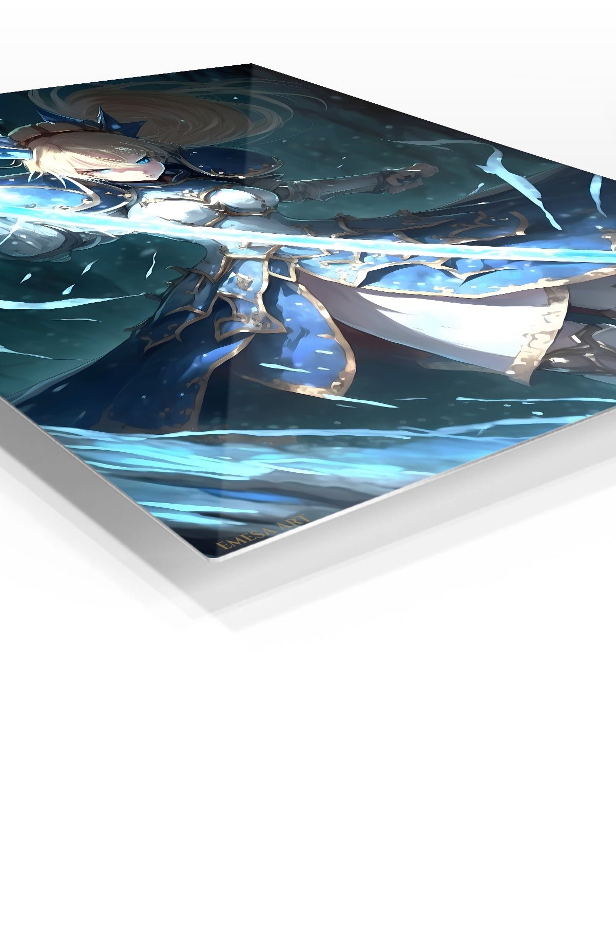 Azure Blade Knight metal wall art print, view 2