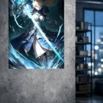 Azure Blade Knight metal wall art print, view 4
