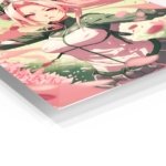 Pink-Haired Warrior Among Falling Petals metal wall art print, view 2