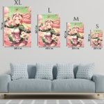 Pink-Haired Warrior Among Falling Petals metal wall art print, view 6