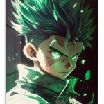 Emerald-Eyed Warrior Portrait metal wall art print