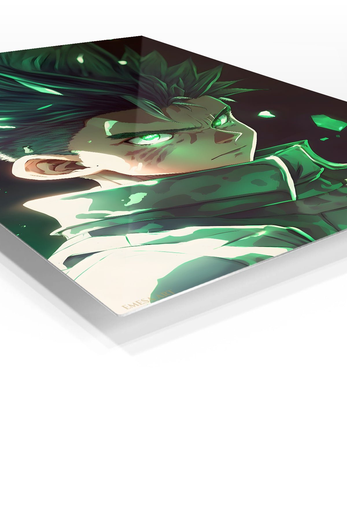 Emerald-Eyed Warrior Portrait metal wall art print, view 2