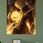 Golden Arcane Warrior metal wall art print, view 4