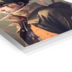 Ember-Eyed Ninja Portrait metal wall art print, view 2