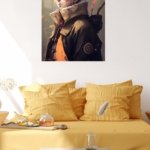 Ember-Eyed Ninja Portrait metal wall art print, view 5