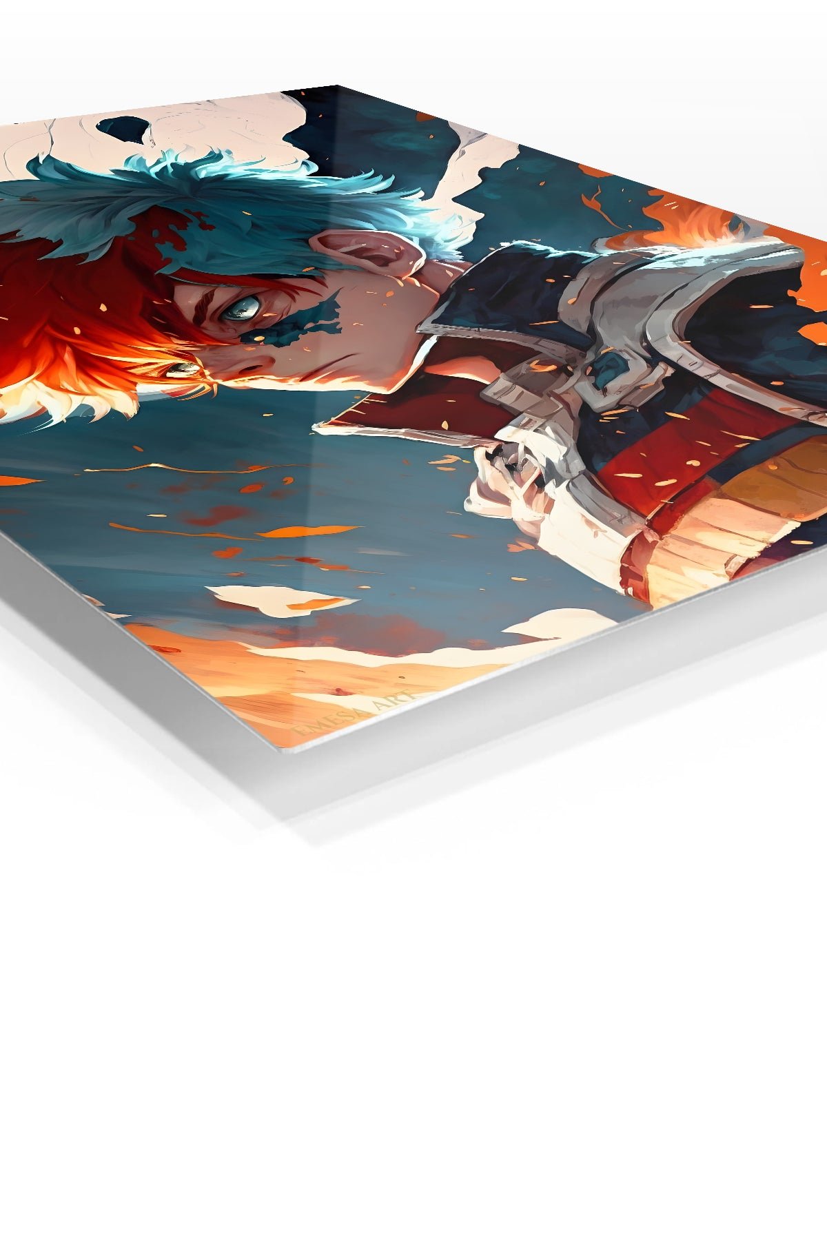 Dual Flame Hero Portrait metal wall art print, view 2