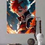 Dual Flame Hero Portrait metal wall art print, view 4