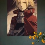 Golden-Eyed Warrior Portrait metal wall art print, view 4