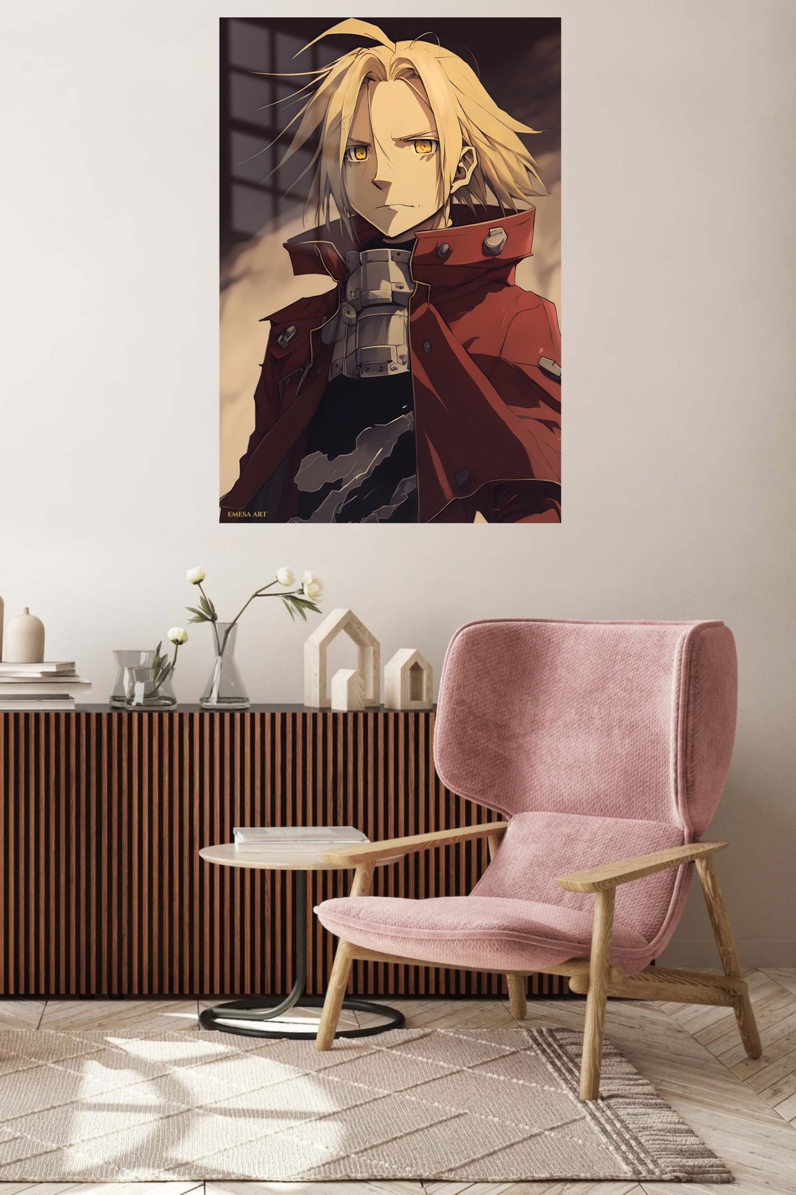 Golden-Eyed Warrior Portrait metal wall art print, view 5