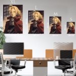 Golden-Eyed Warrior Portrait metal wall art print, view 6