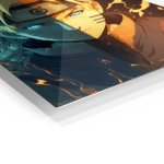 Fire and Frost Ninja Portrait metal wall art print, view 2