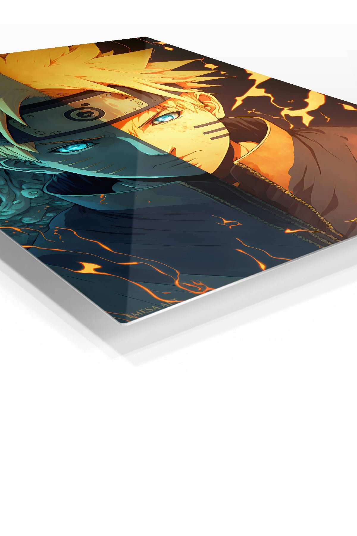 Fire and Frost Ninja Portrait metal wall art print, view 2