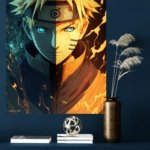 Fire and Frost Ninja Portrait metal wall art print, view 4