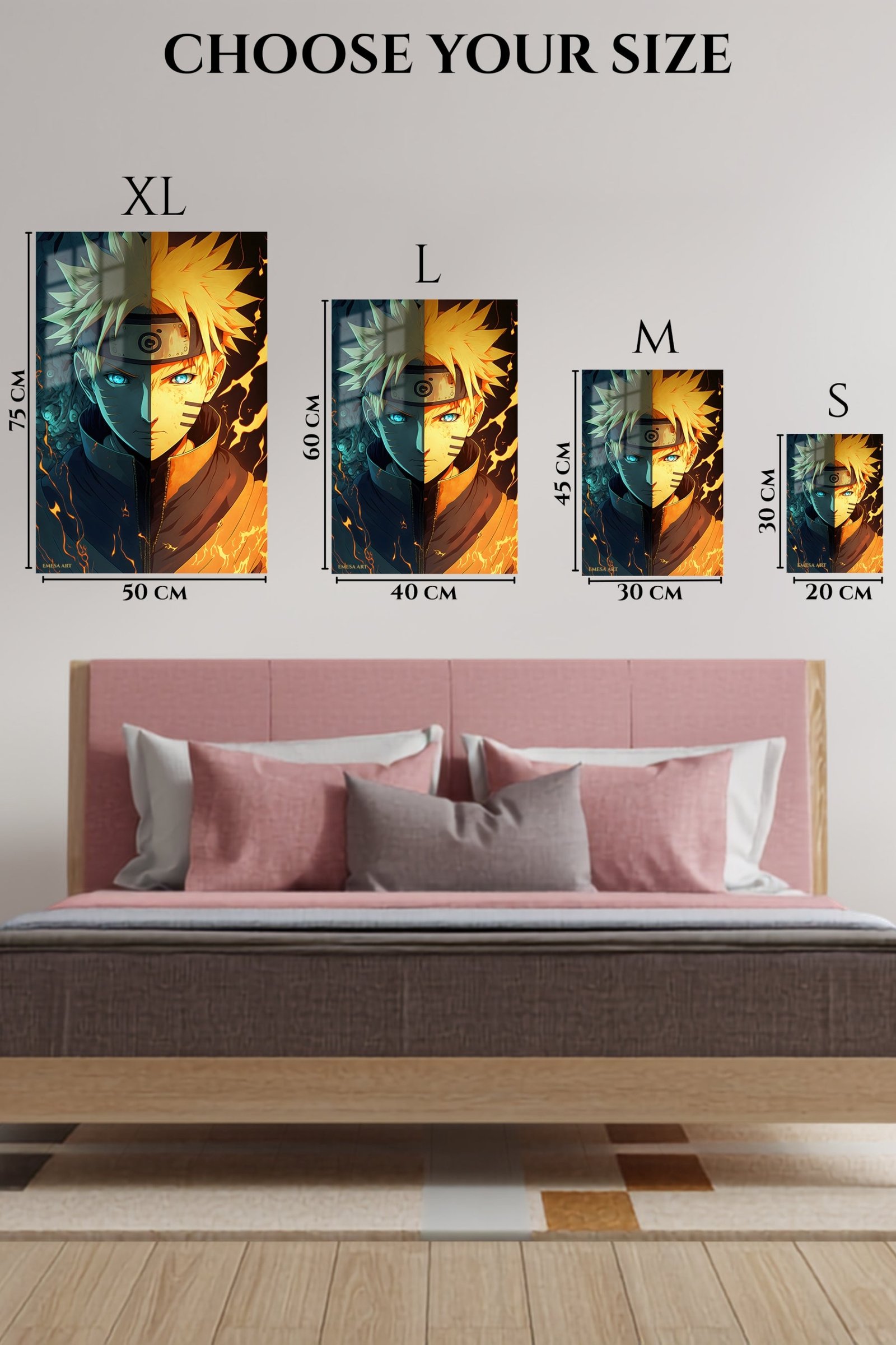 Fire and Frost Ninja Portrait metal wall art print, view 6