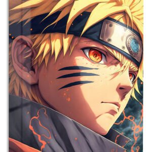 Fox-Eyed Ninja Portrait metal wall art print