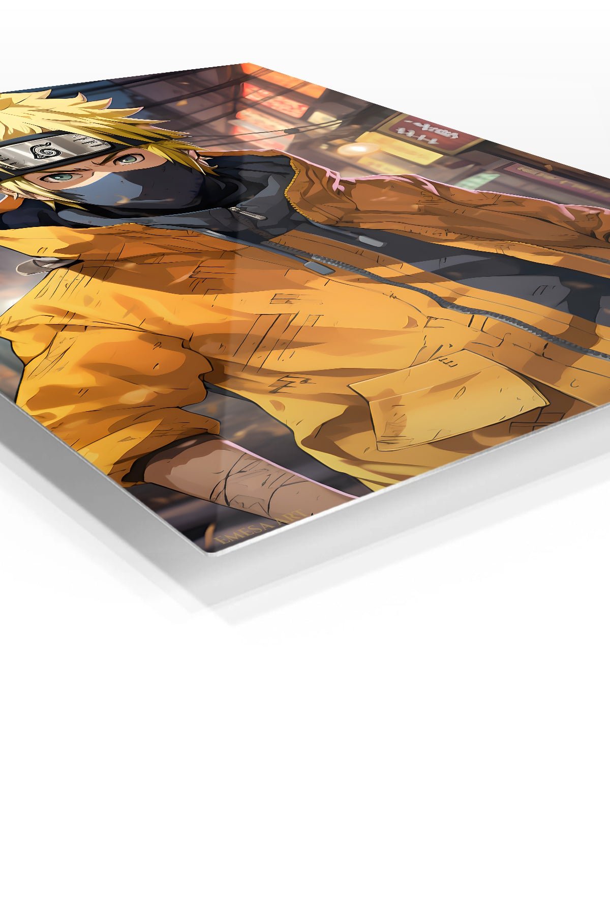 Masked Ninja in Golden Jacket metal wall art print, view 2
