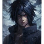 Crimson-Eyed Haze Warrior metal wall art print