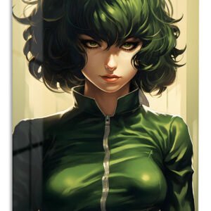 Emerald Gaze Portrait metal wall art print