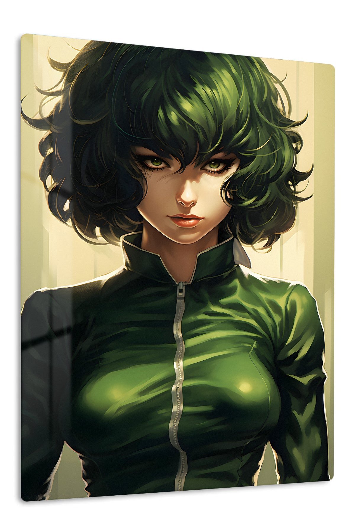 Emerald Gaze Portrait metal wall art print