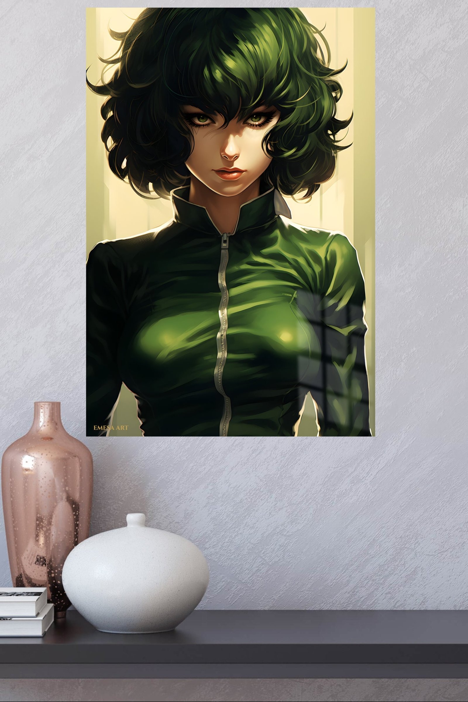 Emerald Gaze Portrait metal wall art print, view 4