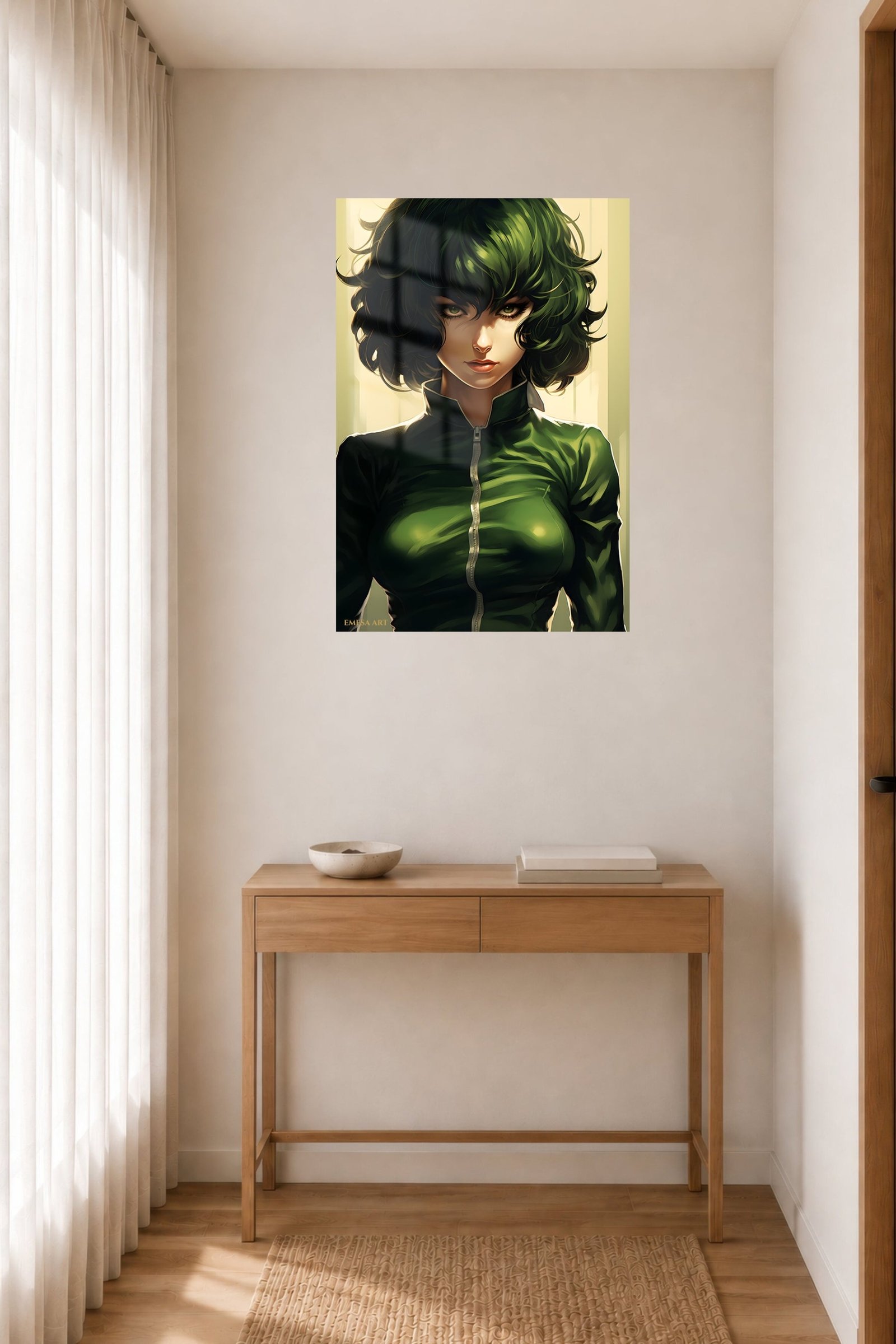 Emerald Gaze Portrait metal wall art print, view 5