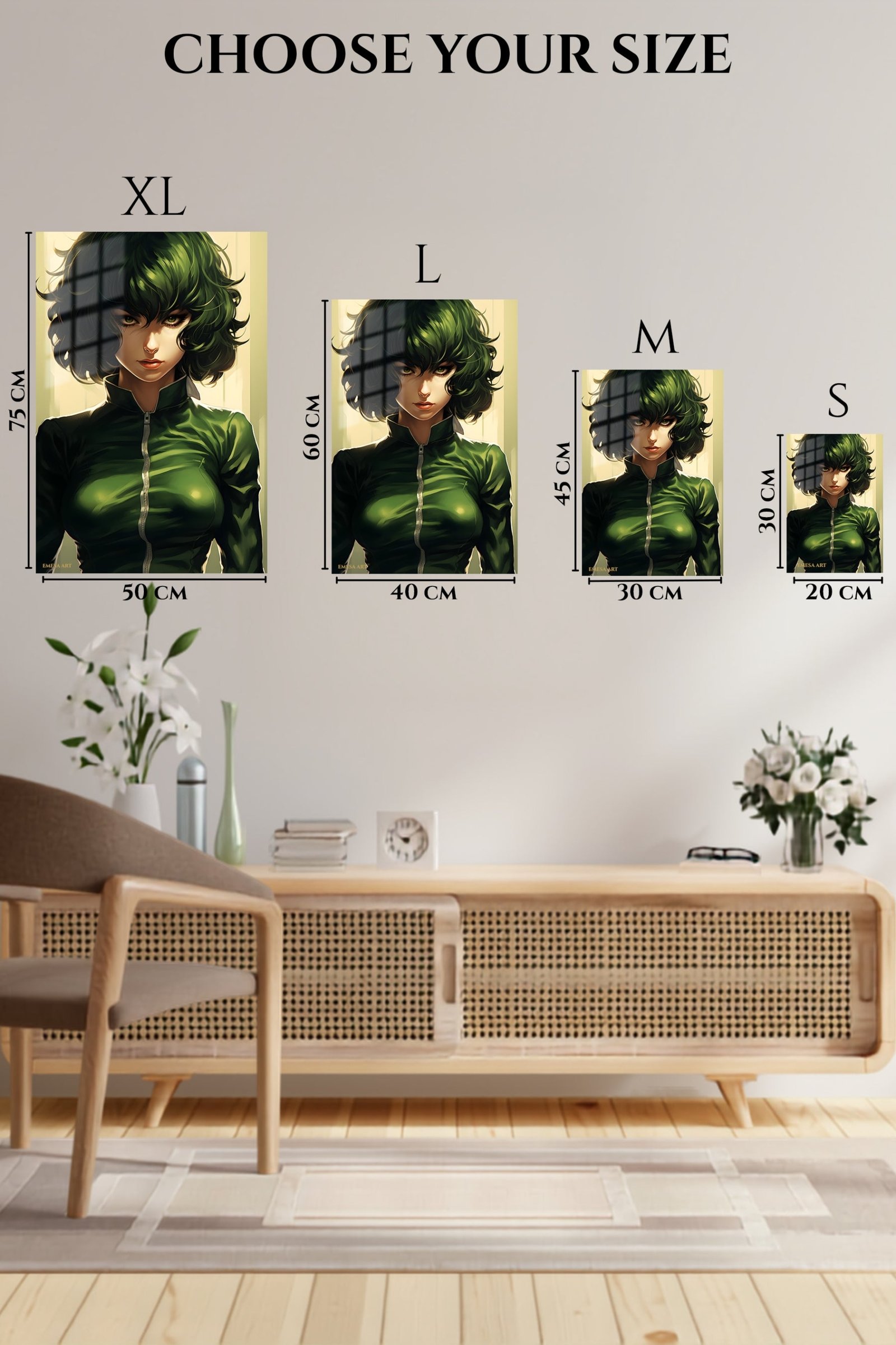 Emerald Gaze Portrait metal wall art print, view 6