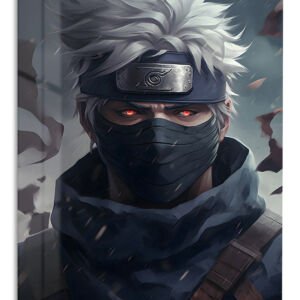 Silver-Haired Masked Warrior metal wall art print