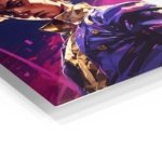 Neon Gaze Warrior Portrait metal wall art print, view 2