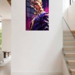 Neon Gaze Warrior Portrait metal wall art print, view 5
