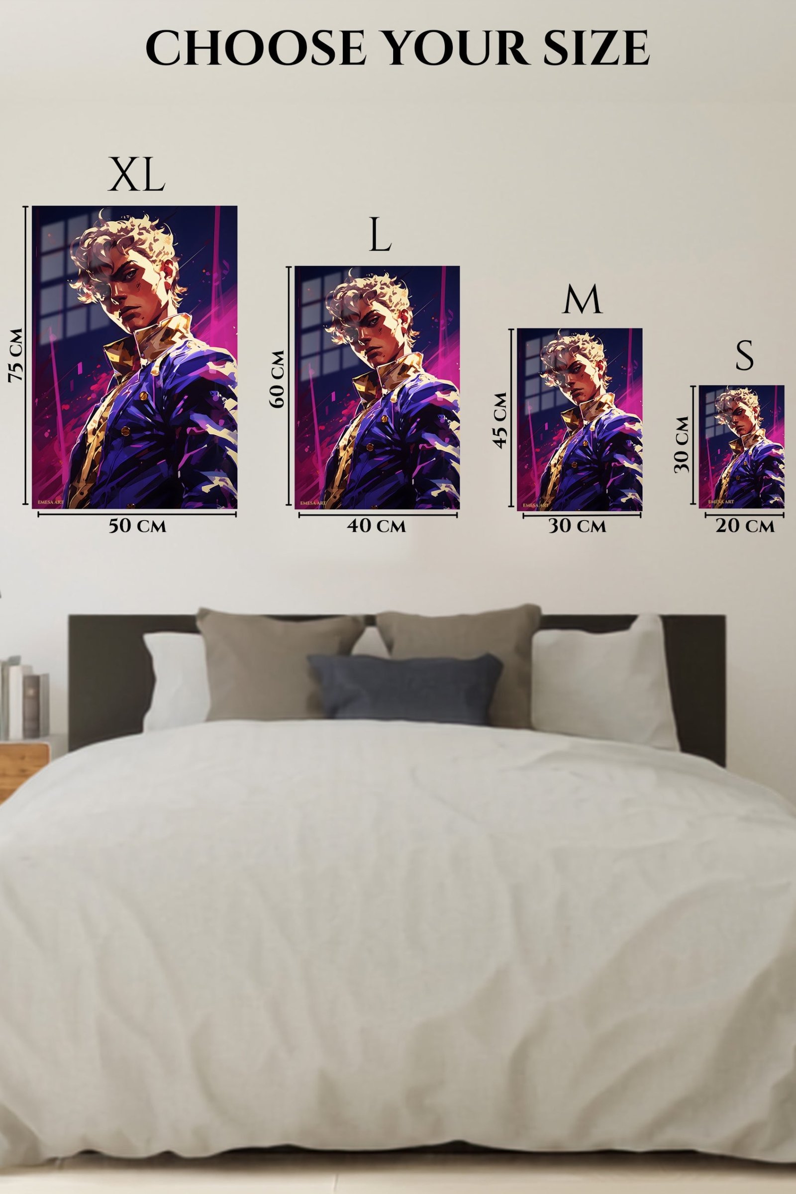 Neon Gaze Warrior Portrait metal wall art print, view 6