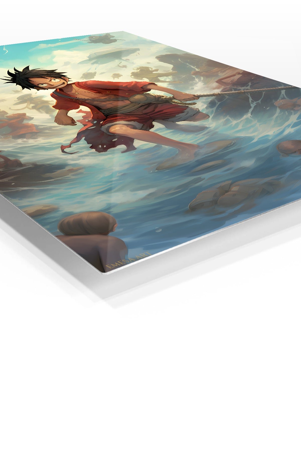 Red-Clad Sky Pirate Adventure metal wall art print, view 2