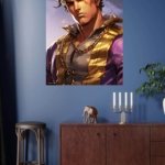 Golden Headband Warrior Portrait metal wall art print, view 4