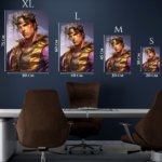 Golden Headband Warrior Portrait metal wall art print, view 6