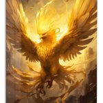 Golden Eagle Ascendant metal wall art print