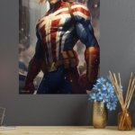 Golden-Haired City Hero metal wall art print, view 4