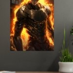 Ember-Eyed Armored Warrior metal wall art print, view 4