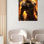 Ember-Eyed Armored Warrior metal wall art print, view 5
