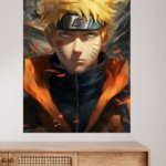 Golden-Haired Ninja Portrait metal wall art print, view 4